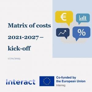 Matrix of costs 2021-2027, Kick-off meeting