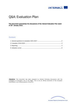 Q&A | Evaluation plan