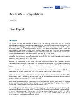 GBER Article 20a Report