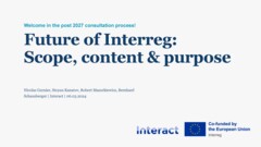 Interreg Knowledge Fair 2024 Day 2 | Future of Interreg: Scope, content and purpose