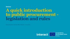 Public procurement in Interreg