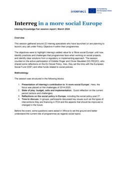 Interreg Knowledge Fair 2024 Day 1 | Interreg in a more social Europe 