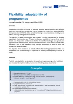 Interreg Knowledge Fair 2024 Day 2 | Flexibility and adaptability of programmes