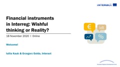 Financial instruments in Interreg: Wishful thinking or reality?