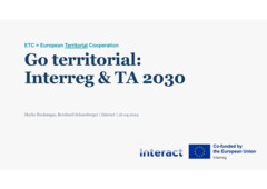 Go territorial: Interreg & TA 2030 