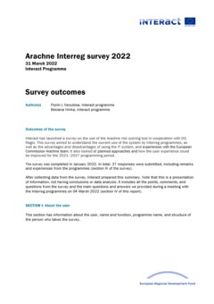 Arachne in Interreg survey results