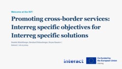 Interreg Knowledge Fair 2024 Day 2 | Promoting cross-border services: Interreg specific objectives for Interreg specific solutions