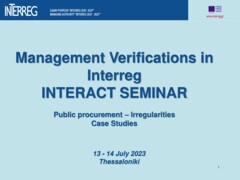 Management verifications in Interreg