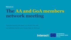 Presentations | AA and GOA network meeting