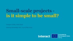 IKF session 25 May | Small Scale projects: Limited financial volume (Art 24)