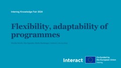 Interreg Knowledge Fair 2024 Day 2 | Flexibility and adaptability of programmes
