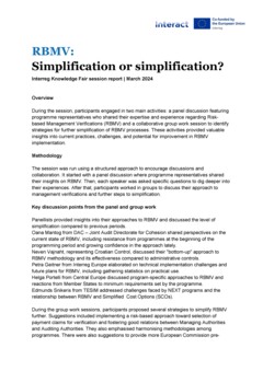Interreg Knowledge Fair 2024 Day 1 | Risk-based management verification: Simplification or simplification?