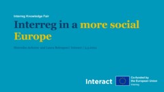 Interreg Knowledge Fair 2024 Day 1 | Interreg in a more social Europe 