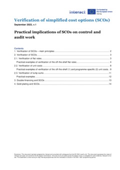 Factsheet | Verification of SCOs and implications for control and audit