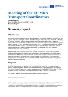 Report Cross-MRS transport coordinators meeting