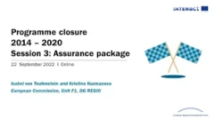 Programme closure 2014-2020 - Session 3 | Closure documents II: Assurance package by Kristina Kuzmanova, European Commission, Unit F1, DG REGIO
