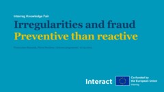 Interreg Knowledge Fair 2024 Day 3 | Proactive rather than reactive approach to Irregularities and fraud 