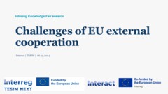 Interreg Knowledge Fair 2024 Day 2 | Challenges and needs of external cooperation