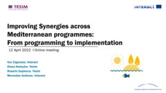  Presentation | Synergies in the Mediterranean from programming to implementation