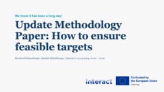  Interreg Knowledge Fair 2024 Day 1 | Update Methodology Paper: How to ensure feasible targets