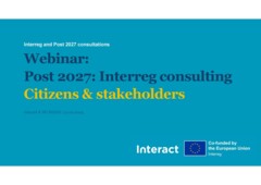 Webinar on Post 2027: Interreg consulting citizens & stakeholders