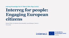 Interreg Knowledge Fair 2024 Day 2 | Interreg for people: Engaging European citizens