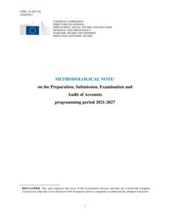 Methodological Note on the Preparation, Submission, Examination and Audit of Accounts programming period 2021-2027