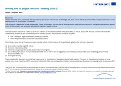Briefing note on project selection