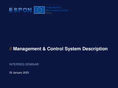 A description of the management and control system in 2021-2027