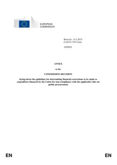 Decision of 14.5.2019 - guidelines for determining financial corrections for non - compliance with PP rules