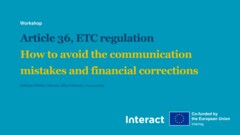 Workshop on Article 36 of the ETC regulation