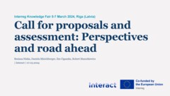 Interreg Knowledge Fair 2024 Day 3 | Call for proposals and assessment: Perspectives and road ahead