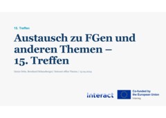 15. Austauschtreffen zu Funktionsgruppen / Exchange meeting on functional groups (unit cost for staff) - No 15 (in German)