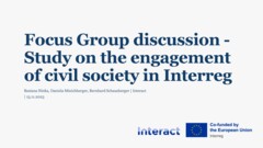 Focus Group discussion Study on the engagement of civil society in Interreg