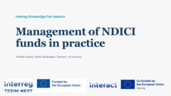 Interreg Knowledge Fair 2024 Day 3 | Management of NDICI funds in practice