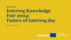 Interreg Knowledge Fair 2024 Day 2 | Plenary session