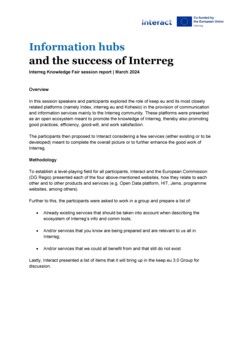 Interreg Knowledge Fair 2024 Day 3 | Information hubs and the success of Interreg