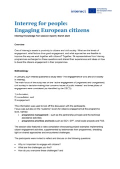 Interreg Knowledge Fair 2024 Day 2 | Interreg for people: Engaging European citizens